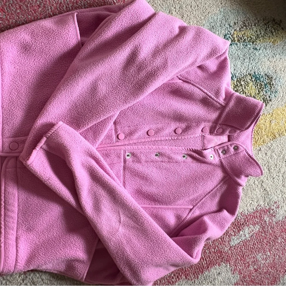 Pink Fleece Button-Up Jacket - Picture 2 of 4